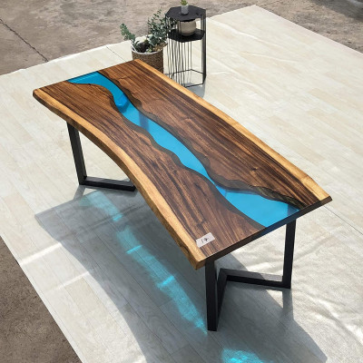 Epoxihars salontafel River Table Echt hout massief tafels 120x60