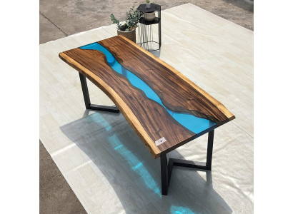 Epoxihars salontafel River Table Echt hout massief tafels 120x60