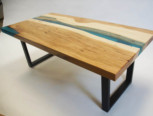 Salontafel River Table Epoxyhars Massief Tafels 120x70 Riviertafel Echt Hout