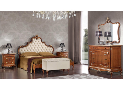 Slaapkamer Compleet set Bed 2x Nachtkastje Commode Spiegel Stoel 6-delig Italy