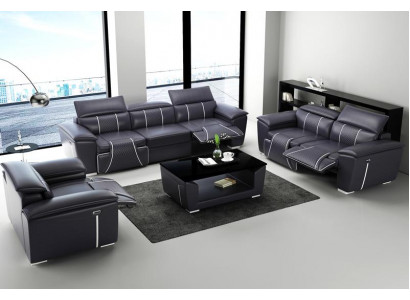 Sofa set Bank Bekleding Bank 3+3 Compleet Set Design Leer 2-delig. Garnituren