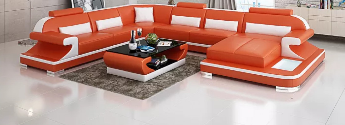 Woonlandschap L-vormige hoekbank Modern sofa Leren hoekbank Soffa Garnituur bekleding Couches