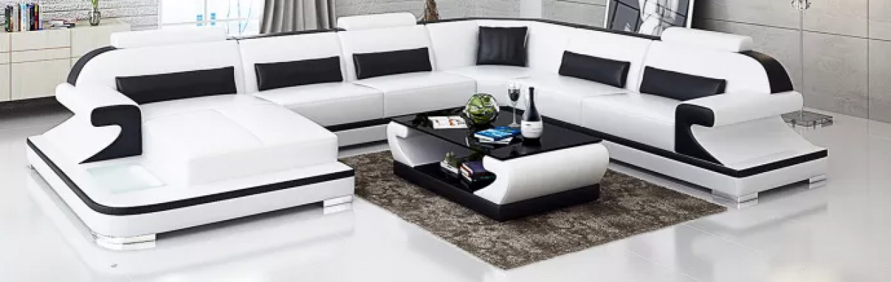 Woonlandschap L-vormige hoekbank Modern sofa Leren hoekbank Soffa Garnituur bekleding Couches