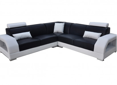 XXL hoekbank + USB, leren woonlandschap set Design Modern Sofa L-vorm G8001B