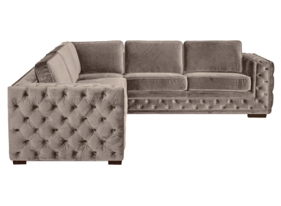 Chesterfield bank luxe fluweel stof banken sofa set knopen bekleding nieuw Beige