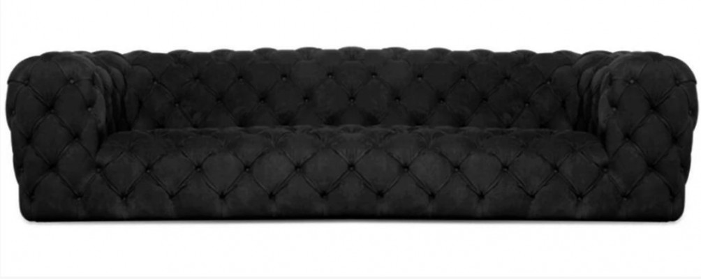 Grijze Chesterfield woonkamer modern design banken sofa meubilair stof groot XXL nieuw