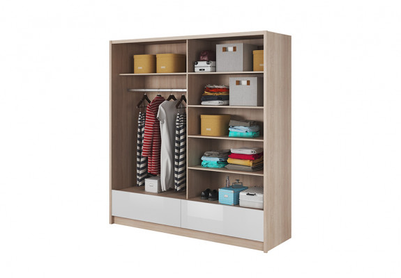 Garderobe Opslag 200cm Planken Kast Archief Decoratieve Schuifdeuren