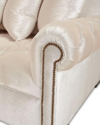 Witte hoekbank bank stof Chesterfield design bankstellen gestoffeerde banken luxe meubels.