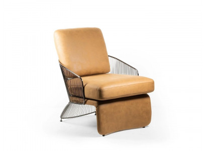 Bruin design fauteuil lederen meubels woonkamer luxe zitmeubelen