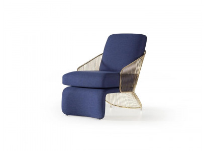 Blauwe zitmeubels luxe fauteuil inrichting woonkamer designer meubels