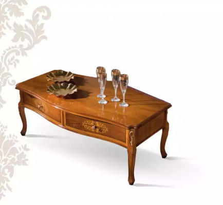 Klassieke bruine houten salontafel luxe design lade tafel nieuw