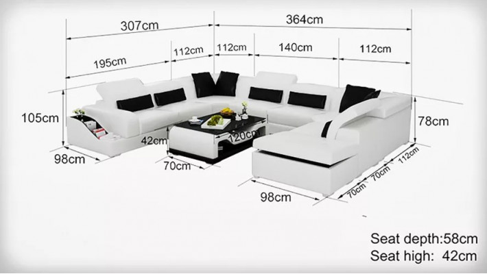 Woonkamer leren xxl bank banklandschap moderne ontwerper hoekkussen.