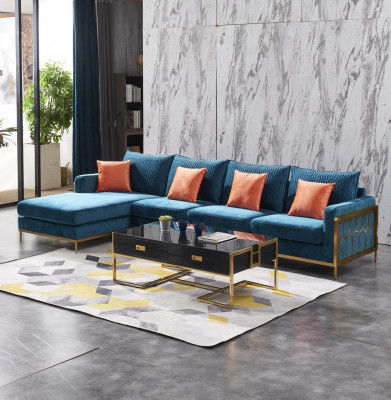 Woonlandschap hoekbank L-vorm fauteuil decoratie set meubelstuk modern bankstel leer NIEUW