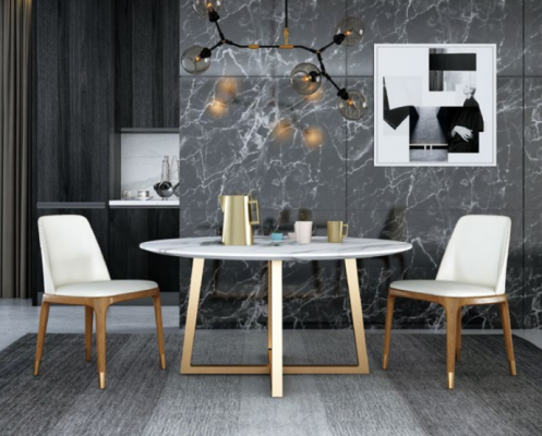 Ontwerp Eettafel Rond Metaal Ronde Tafels Woonkamer Luxe Goud