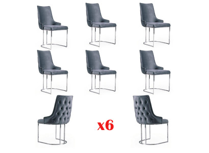 Eetkamerstoelen Chesterfield Fauteuil Modern Set van 6 Stoelen Nieuw