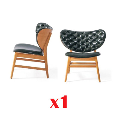 Eetkamer stoel met gestoffeerde rugleuning zonder armleuningen. Luxe fauteuil voor de woonkamer.