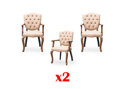 Chesterfield fauteuil houten lounge club 2x set meubilair stoel stoelen.