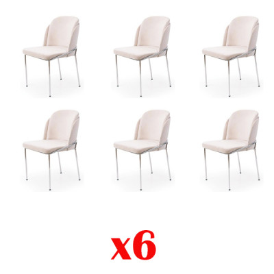 Stoel 6x eetkamerstoelen fauteuil lounge design meubels roestvrij staal