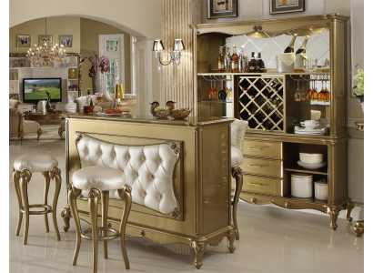 Complete bar 4-piece set. Bartisch 2x Bar stool Cabinet Baroque Rococo Set.