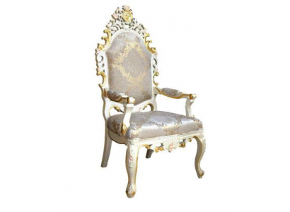 Stoel Troon Fauteuil Set Eetkamer Hout Design Antiek Stijl Barok Rococo