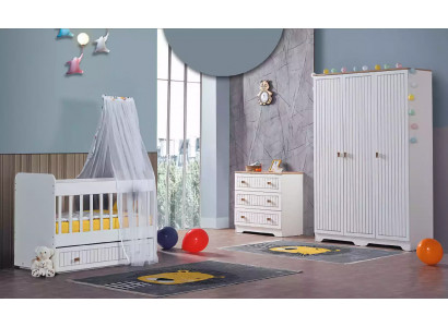 Baby complete kamer kast bed kinderkamer baby commode 3-delig.