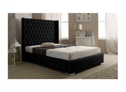 Zwarte Chesterfield Designer Bed Slaapkamer Textiel Lederen Bedden