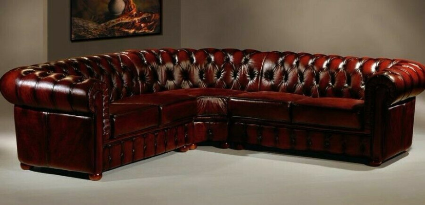 Chesterfield hoekbank hoekbank Designer bank fluwelen leren bank