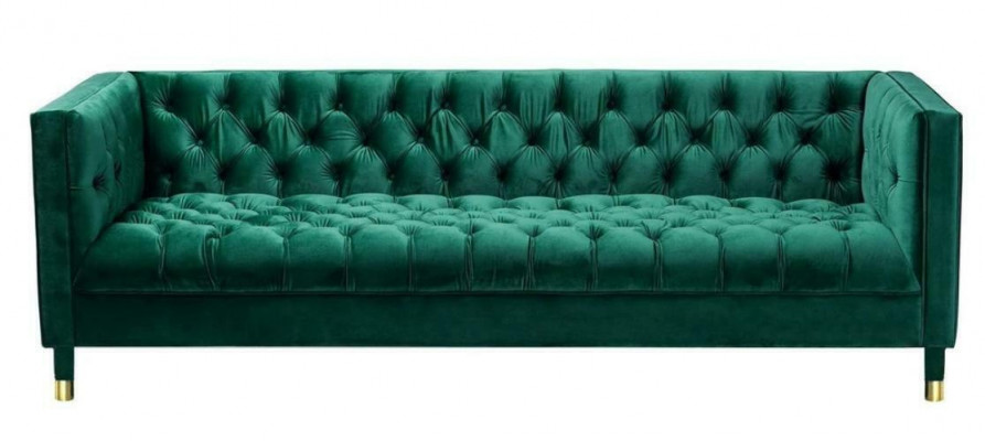 Groene Chesterfield 4-zits luxe bank van textielstof