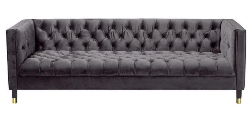 Antraciet Chesterfield Bank Creatief meubilair 4-zits banken Textiel Sofa's