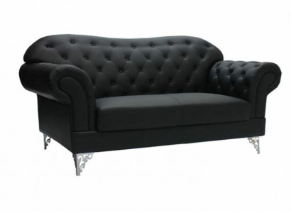 Zwarte Chesterfield bank Moderne driezitter Stijlvolle 3-zits