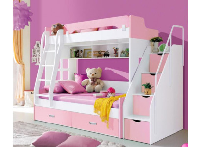 Jongerenbed Bedden Roze kinderbed stapelbed stapelbed houten meubelen hout Nieuw