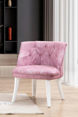 Roze Chesterfield-stoel Exclusieve gestoffeerde stoel Designer zitmeubelen