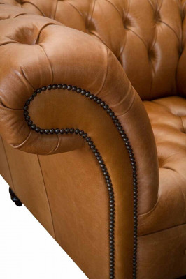 Zetel Oorfauteuil Zitplaats Stof Luxe Woonkamer Klassiek Chesterfield