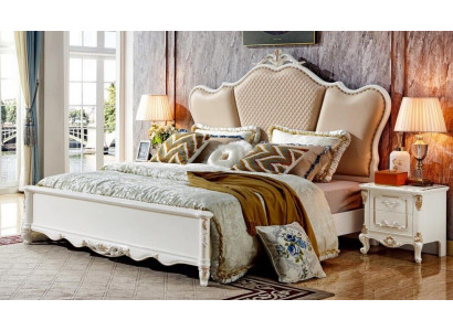 Antieke stijl bedden tweepersoons bed leren bed bedframe barok rococo bed.