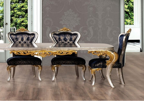 Eetkamerstoel 1x Stoel Hout Luxe Eetkamer Eet Stijl Barok Rococo Stoelen Nieuw