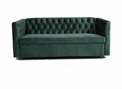 Amerikaanse stijl Chesterfield bank bank lederen bekleding driezits groen.