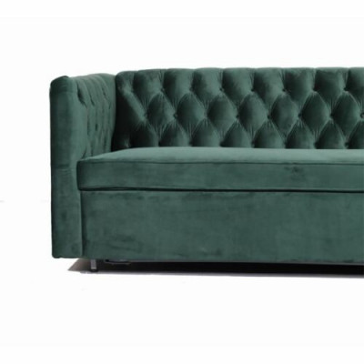 Amerikaanse stijl Chesterfield bank bank lederen bekleding driezits groen.