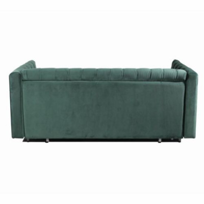 Amerikaanse stijl Chesterfield bank bank lederen bekleding driezits groen.