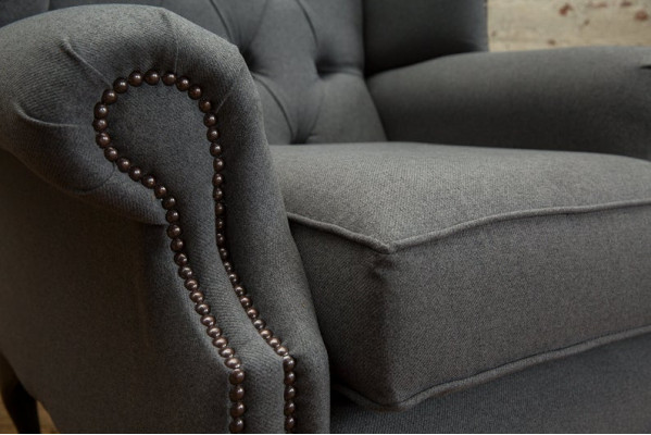 Chesterfield Design Luxe Stoffen Banken Textiel Oorfauteuil 1-zits Bank Bekleding