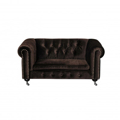 Zwarte Barok Sofa Bank - Chesterfield Stof 2-zits Lederen Textiel jvmoebel ®