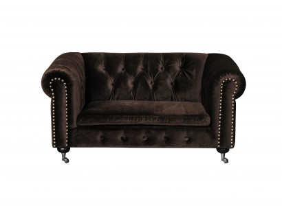 Zwarte Barok Sofa Bank - Chesterfield Stof 2-zits Lederen Textiel jvmoebel ®