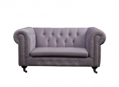 Chesterfield 2-zits Klassieke Luxe Barok en Rococo Sofa in Textiel en Leren Bank