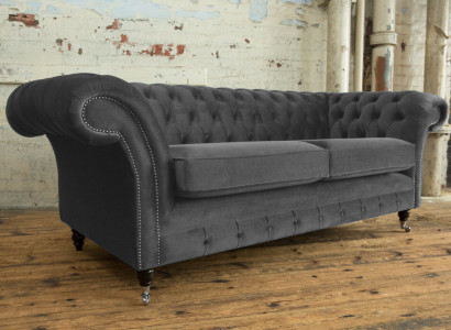 Chesterfield Bank 3-Zits Bekleding Textiel Stof Leren Banken Sofa's Bankstel