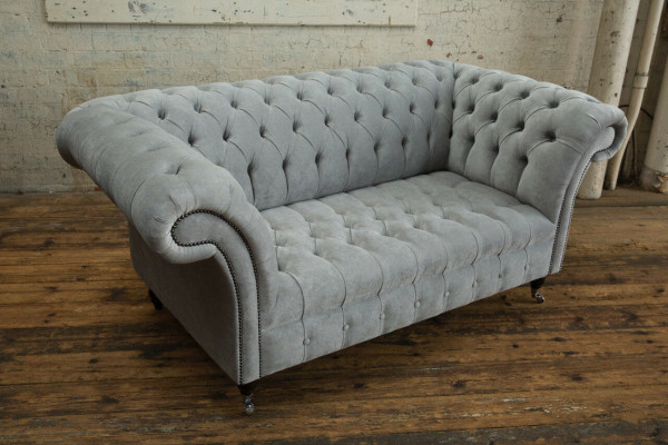 Sofa Chesterfield 2-zitsbank Bank Bekleding Zit Textiel Stof Fluweel Banken Sofas