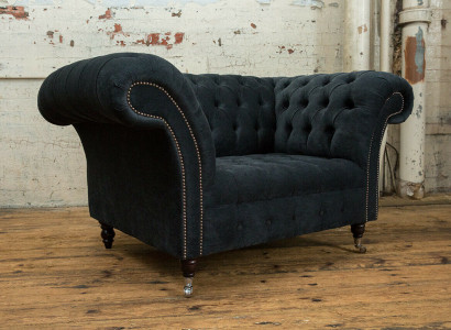 Zwart sofa bankstel bekleding Chesterfield zitmeubels textiel stof leer banken nieuw