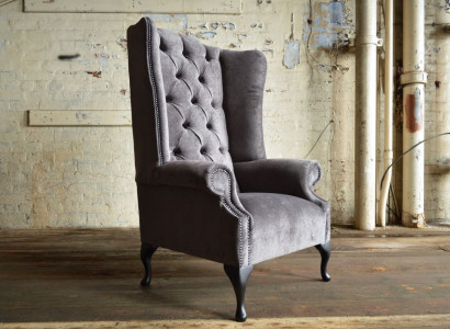 Oreille fauteuil eenzitter sofa bank relax bekleding Chesterfield fluweel leer stof