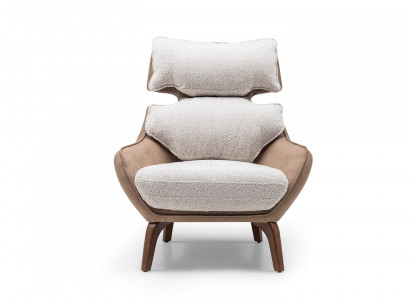 Moderne fauteuils woonkamer oorfauteuil stoffen fauteuil beige bekleding