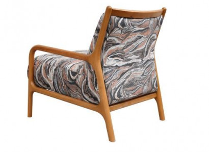 Sessel Klassieke Stoffen Zetel Stoffen Fauteuil Stof Hout Bruin Eenzitter