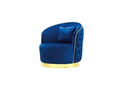 Blauwe Chesterfield fauteuil woonkamer draaifauteuil designer eenzitter