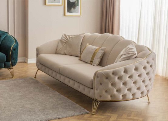 Woonkamer Compleet 3-delig Modern Drietzitsbank Sofa Luxe 2x Fauteuil